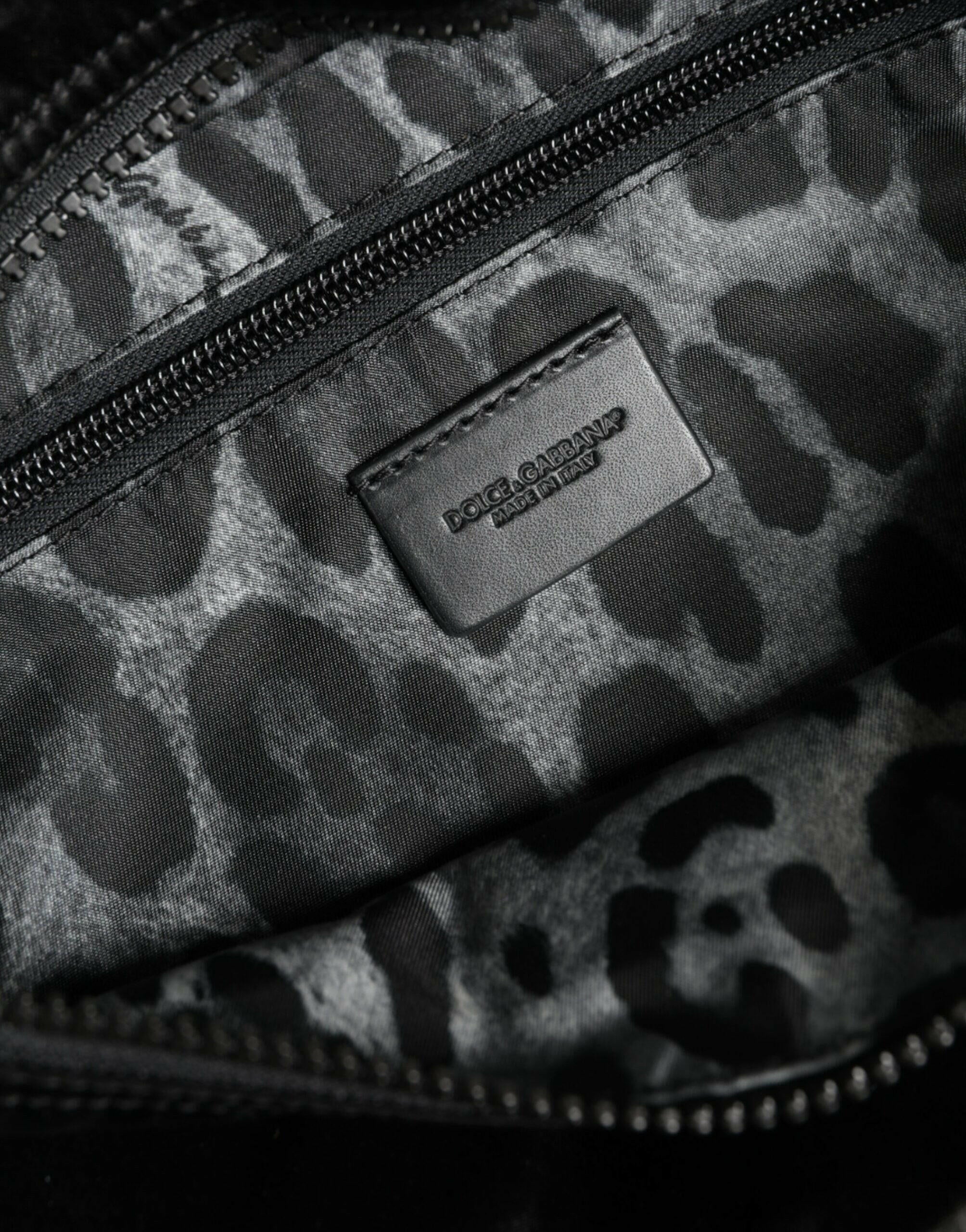 Dolce & Gabbana Black Nylon Fabric Belt Waist Fanny Pack Bag.