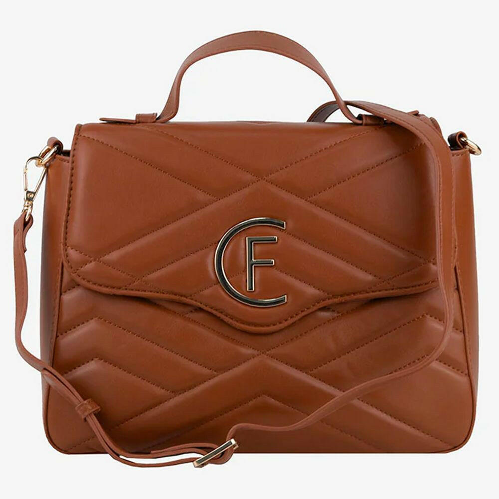 CRISTINAEFFE Brown Artificial Leather Women Crossbody Bag.