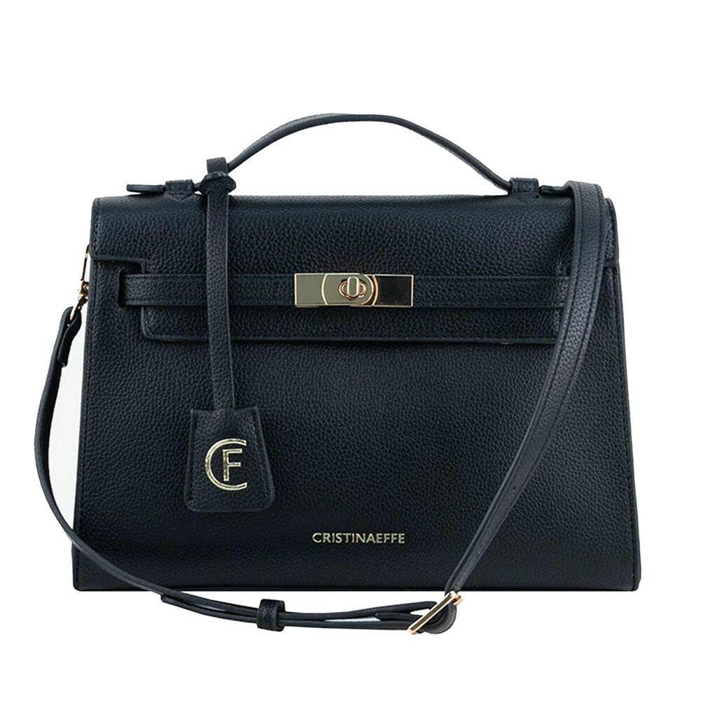 CRISTINAEFFE Black Artificial Leather Women Crossbody Bag.