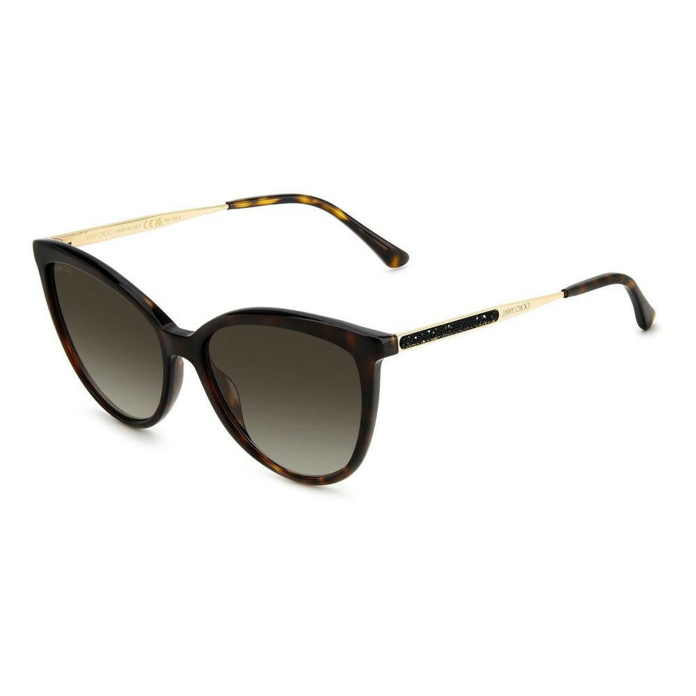 Jimmy Choo Brown Metal Sunglasses.