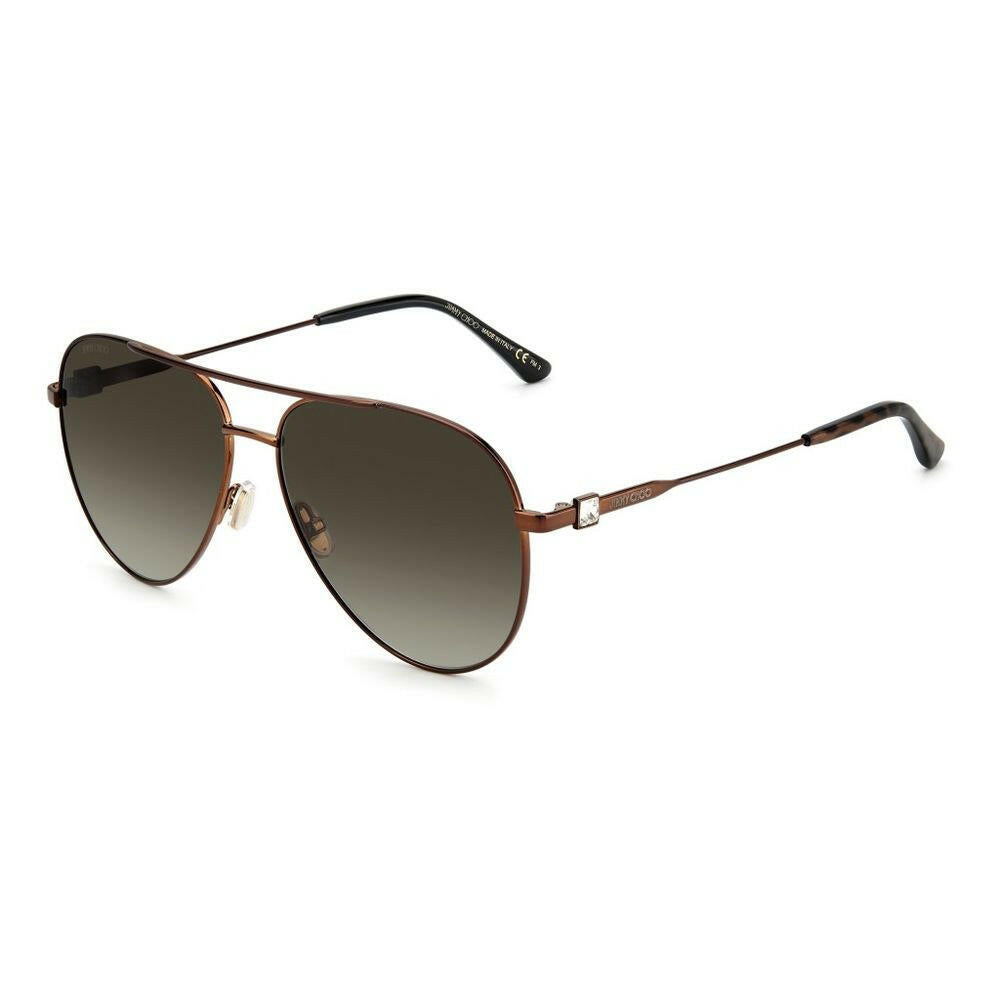 Jimmy Choo Brown Metal Sunglasses.
