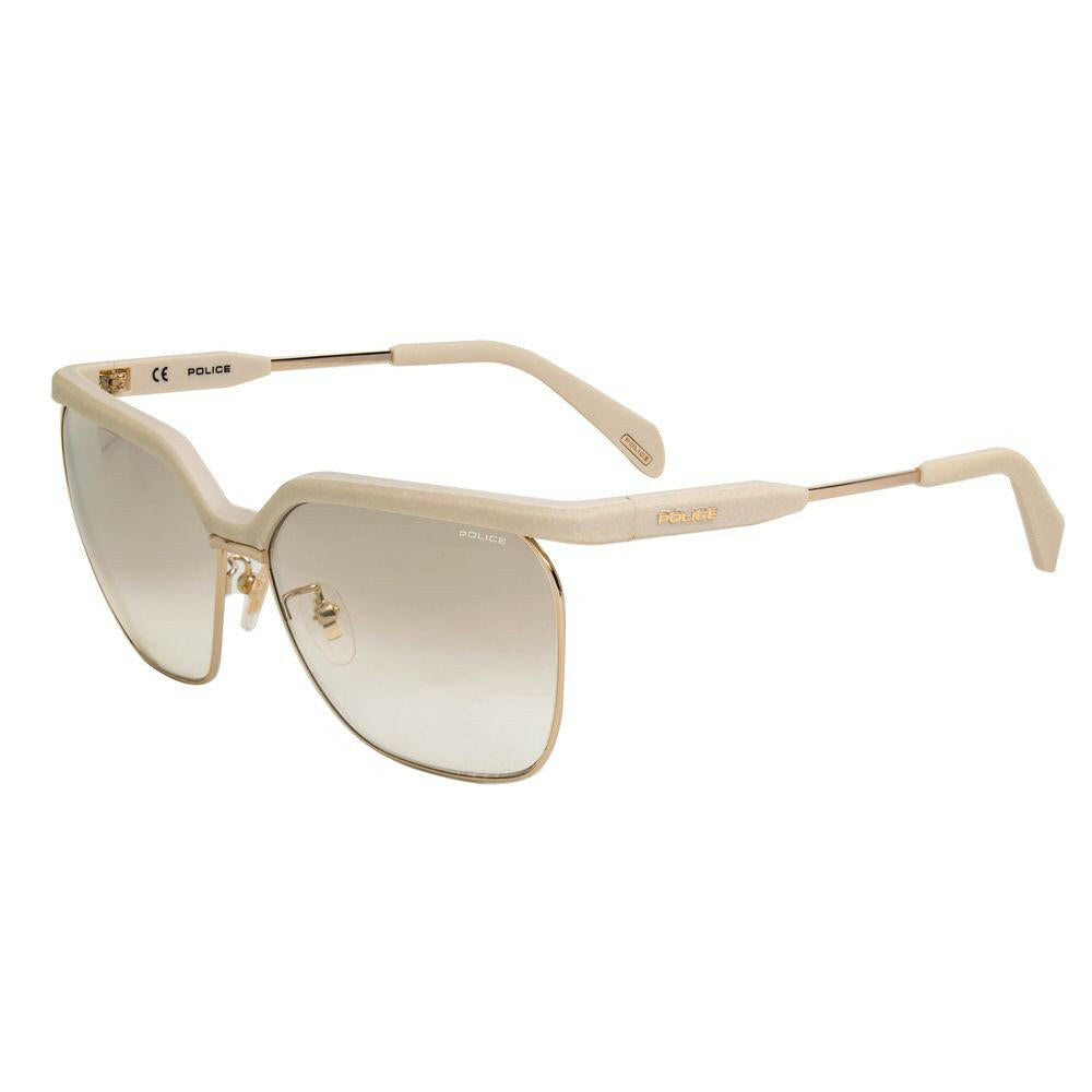 Police Beige Metal Sunglasses.