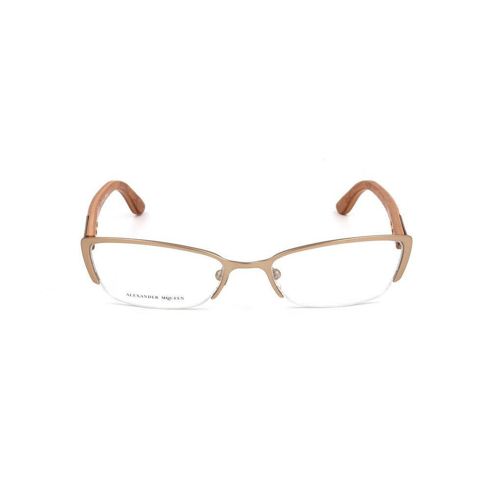 Alexander McQueen Brown Metal Frames.