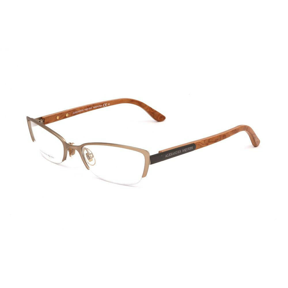 Alexander McQueen Brown Metal Frames.