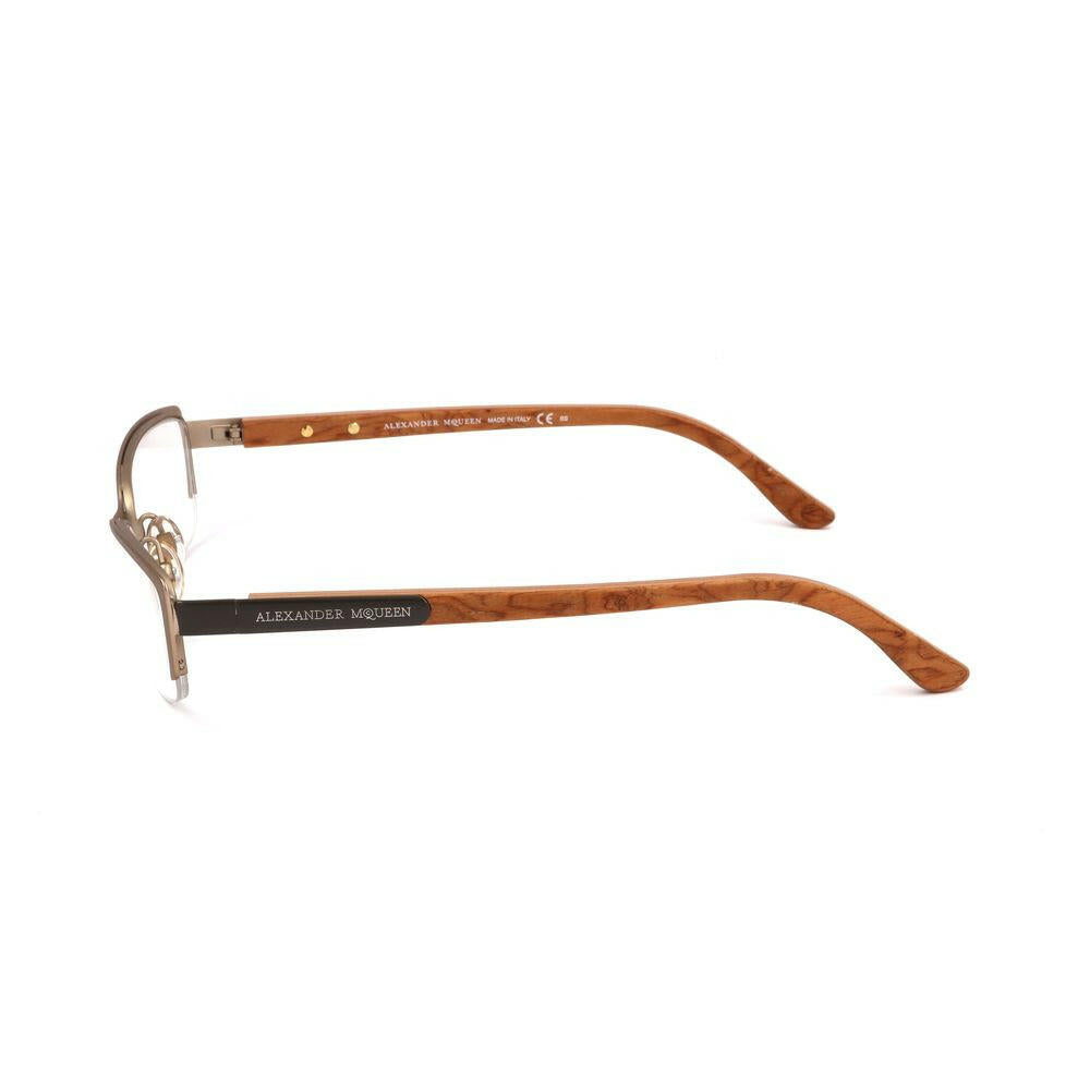 Alexander McQueen Brown Metal Frames.