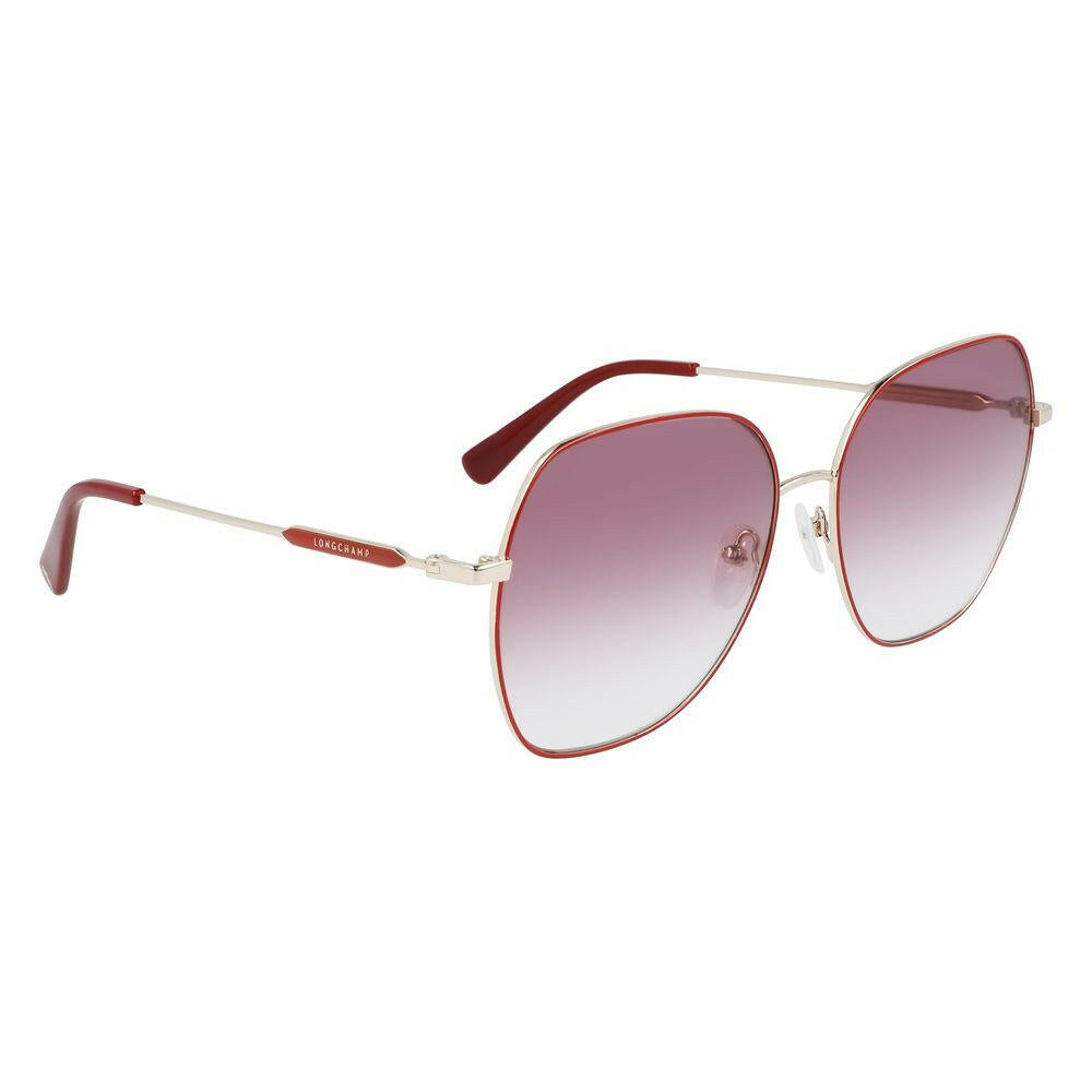 Longchamp Red Metal Sunglasses.