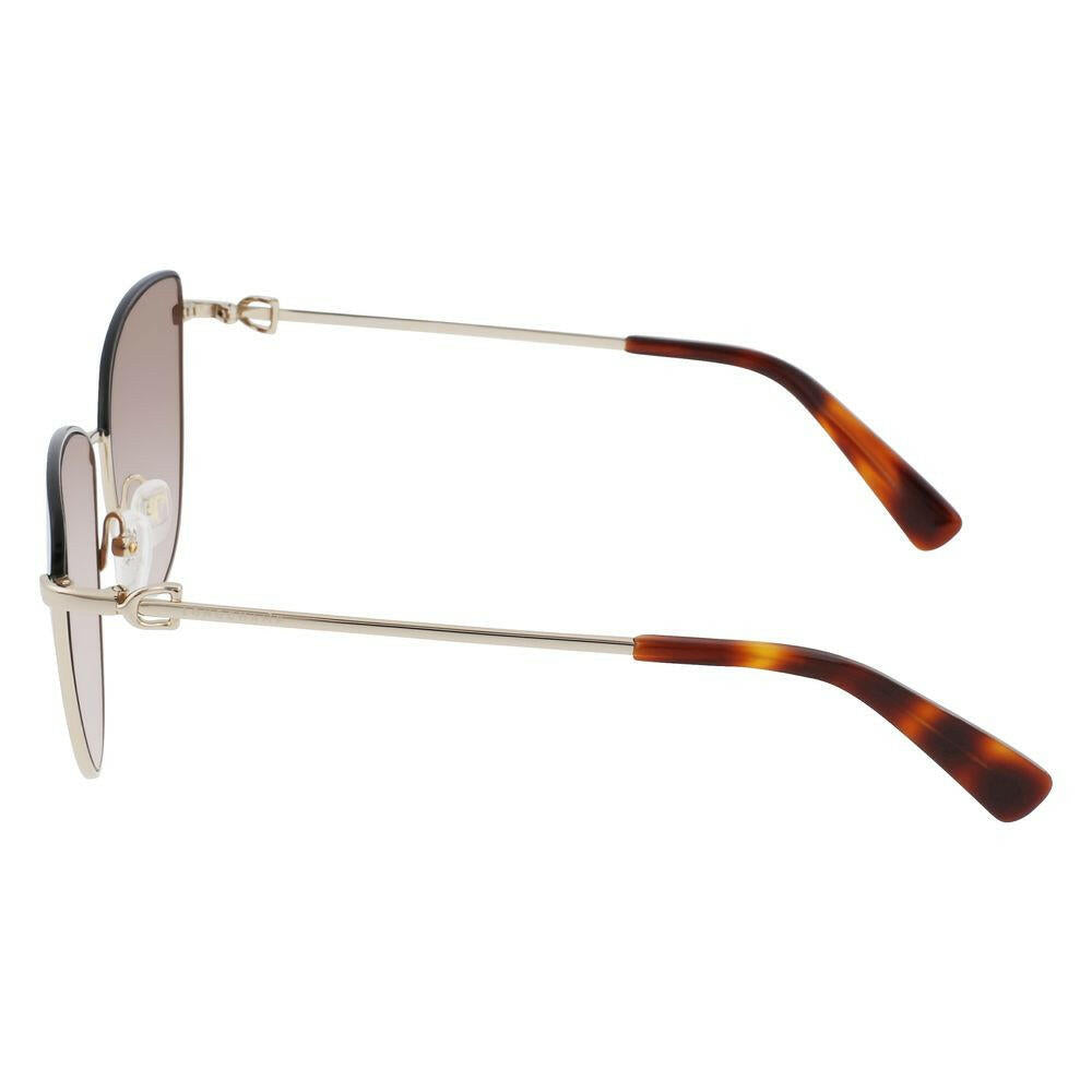 Longchamp Gold Metal Sunglasses.