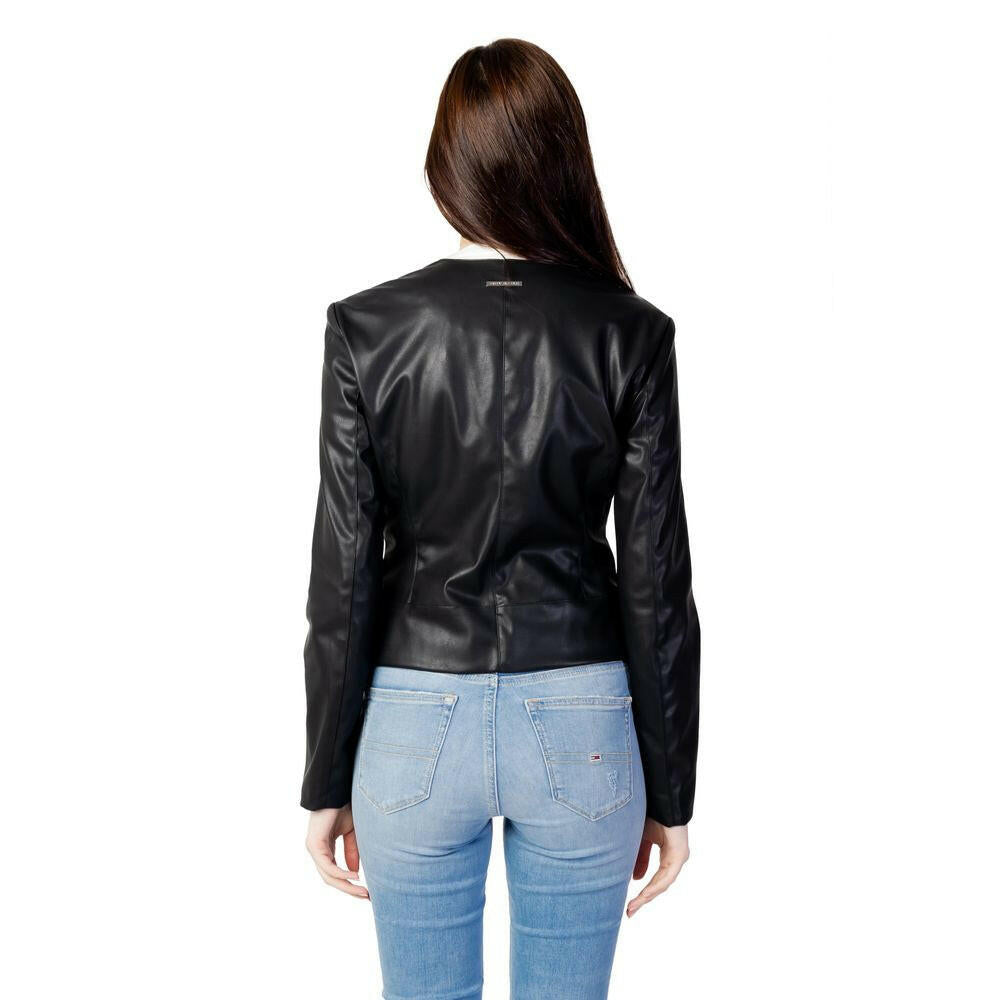Armani Exchange Black Polyester Jackets & Coat Armani Exchange