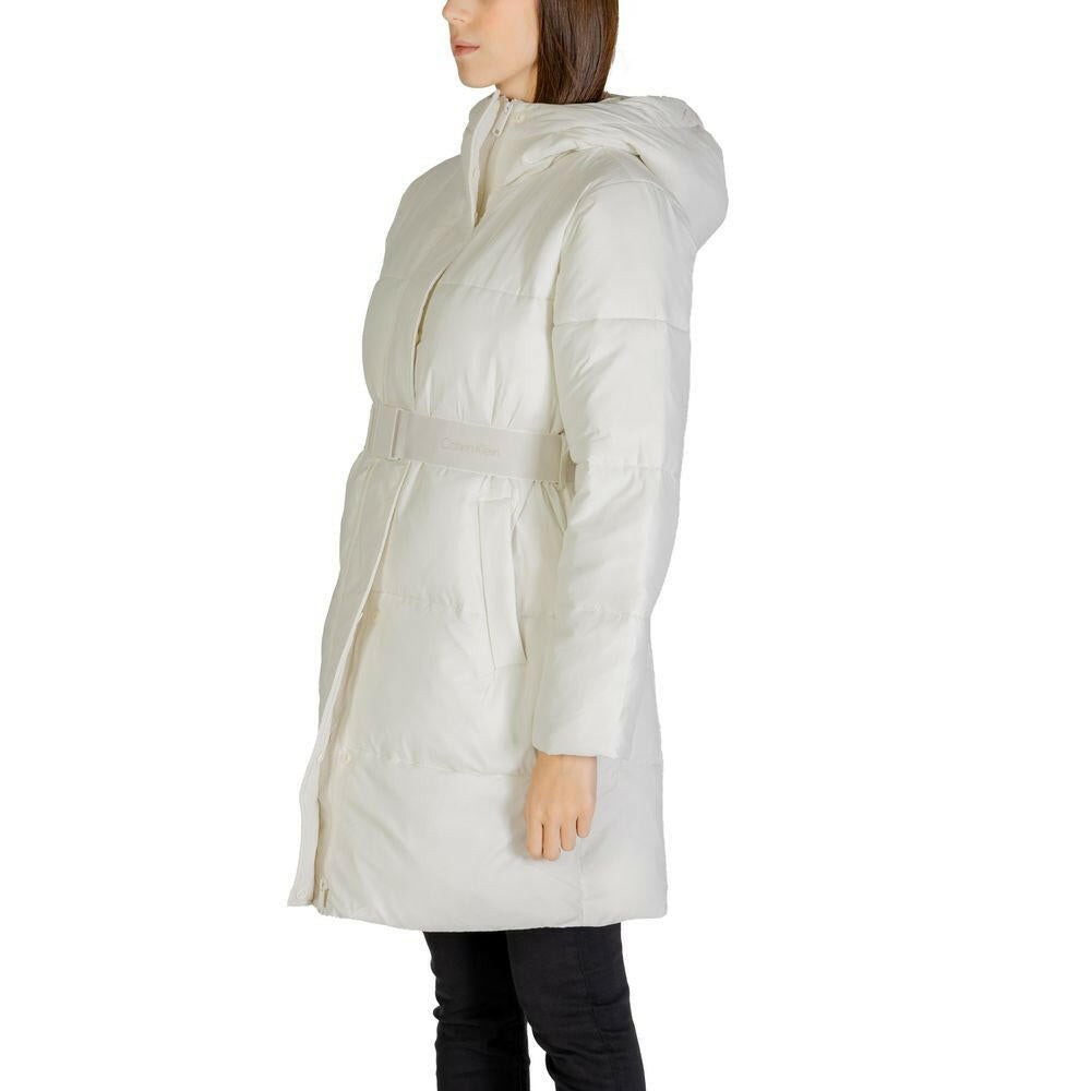 Calvin Klein Jeans Cream Nylon Jackets & Coat Calvin Klein Jeans