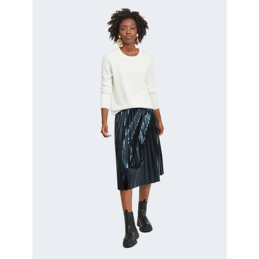 Vila Clothes White Viscose Sweater Vila Clothes
