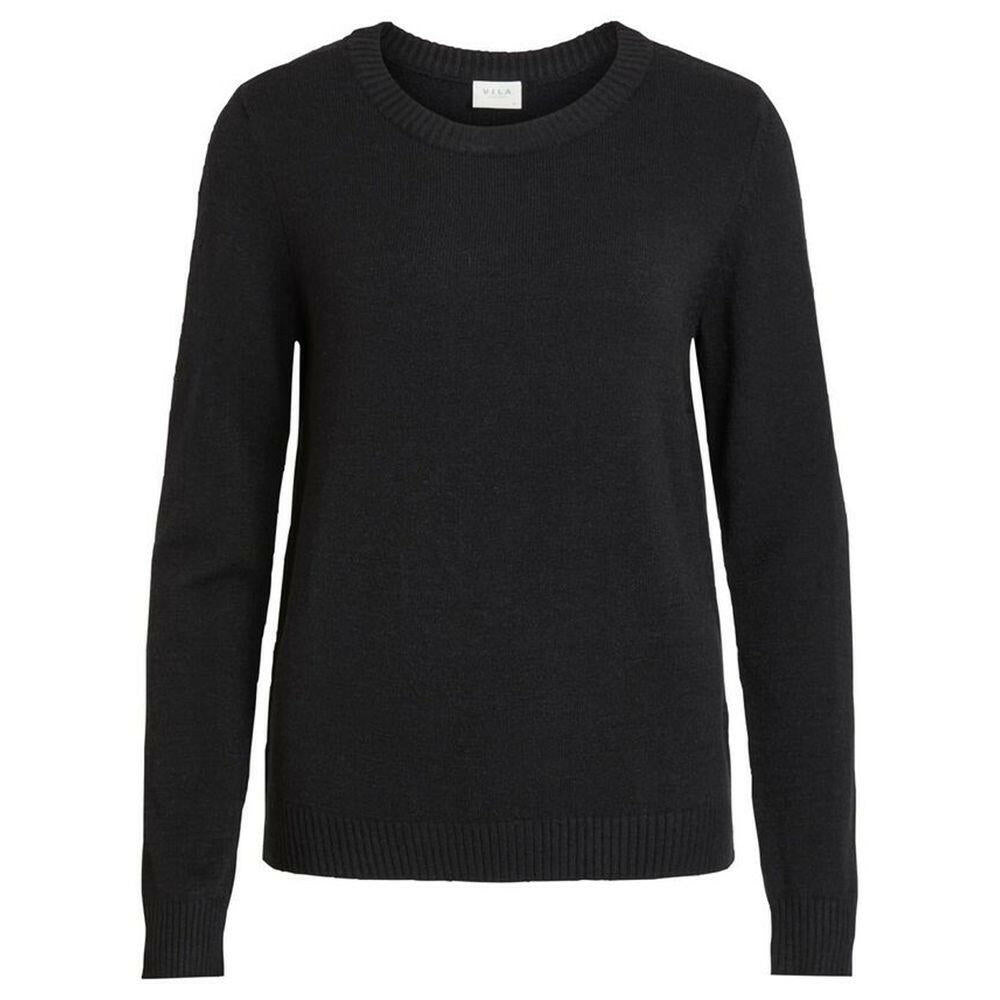 Vila Clothes Black Viscose Sweater Vila Clothes