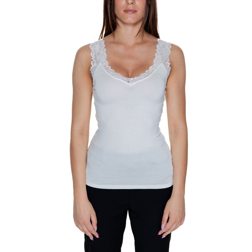 Vero Moda White Viscose Tank Top Vero Moda