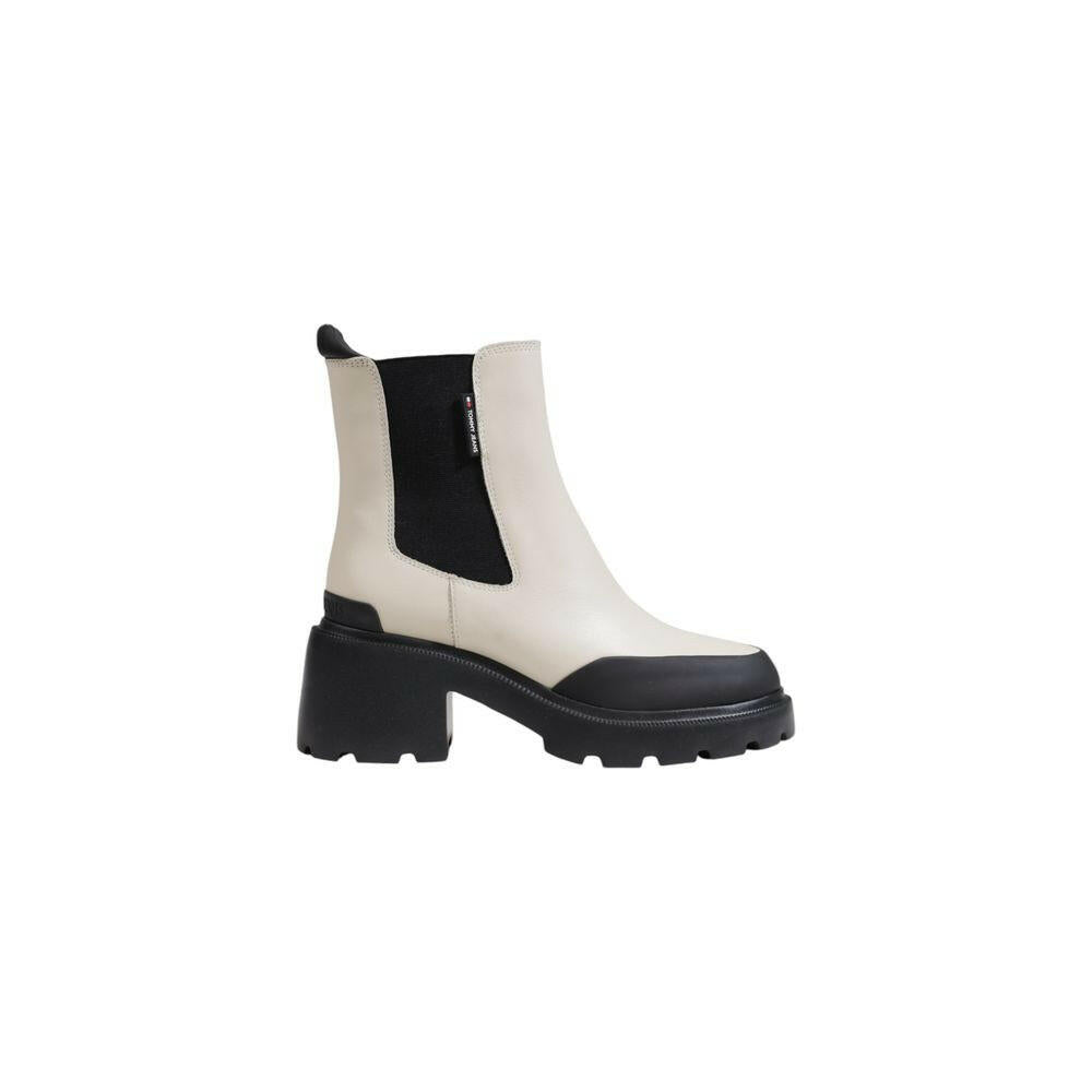 Tommy Hilfiger Jeans Beige Leather Ankle Tommy Hilfiger Jeans