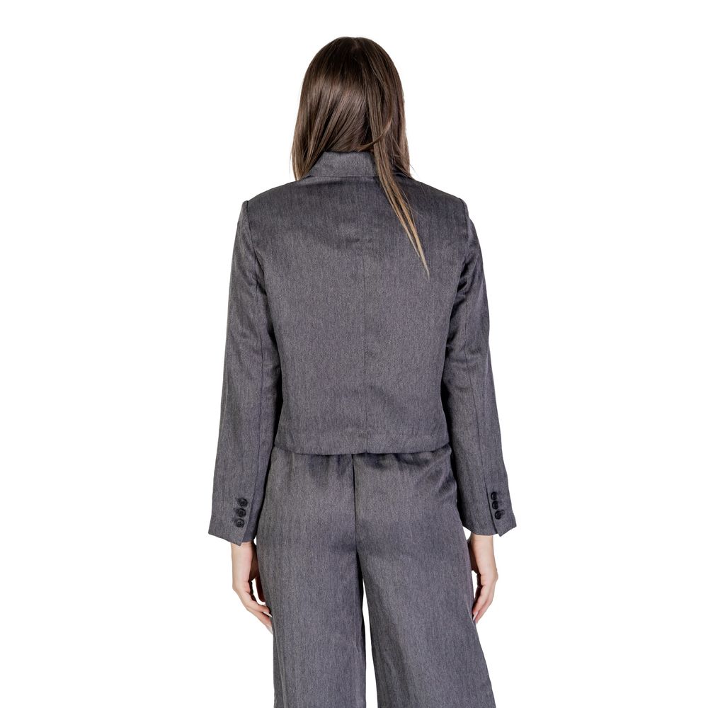 Jacqueline De Yong Gray Polyester Blazer Jacqueline De Yong