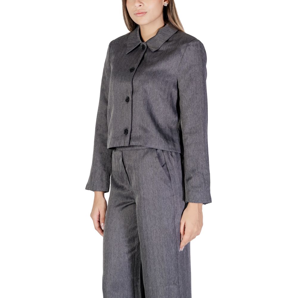 Jacqueline De Yong Gray Polyester Blazer Jacqueline De Yong