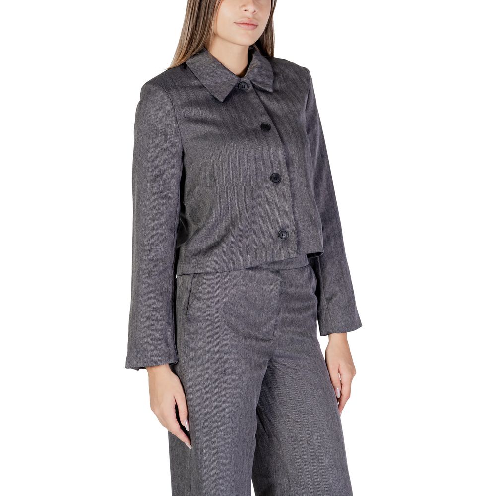 Jacqueline De Yong Gray Polyester Blazer Jacqueline De Yong