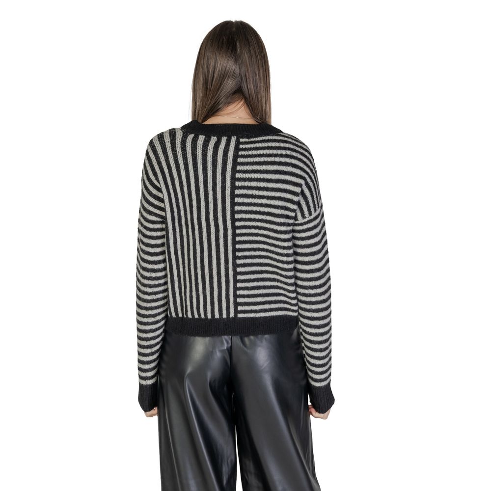 Vero Moda Black And White Recycled Polyester Sweater Vero Moda