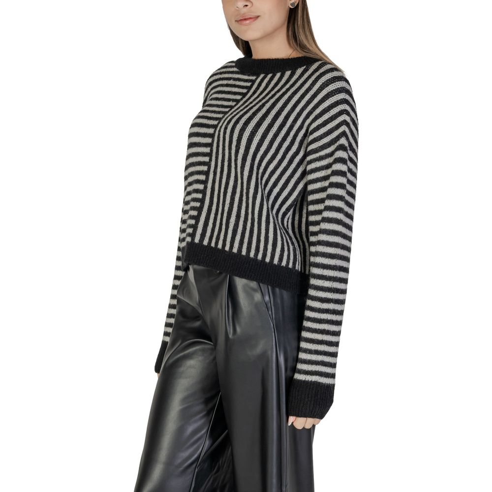 Vero Moda Black And White Recycled Polyester Sweater Vero Moda