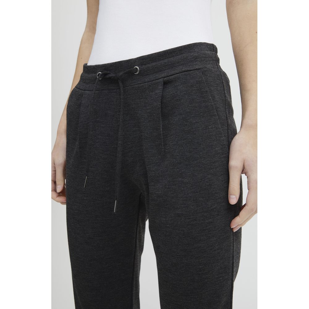 ICHI Gray Polyester Pant ICHI
