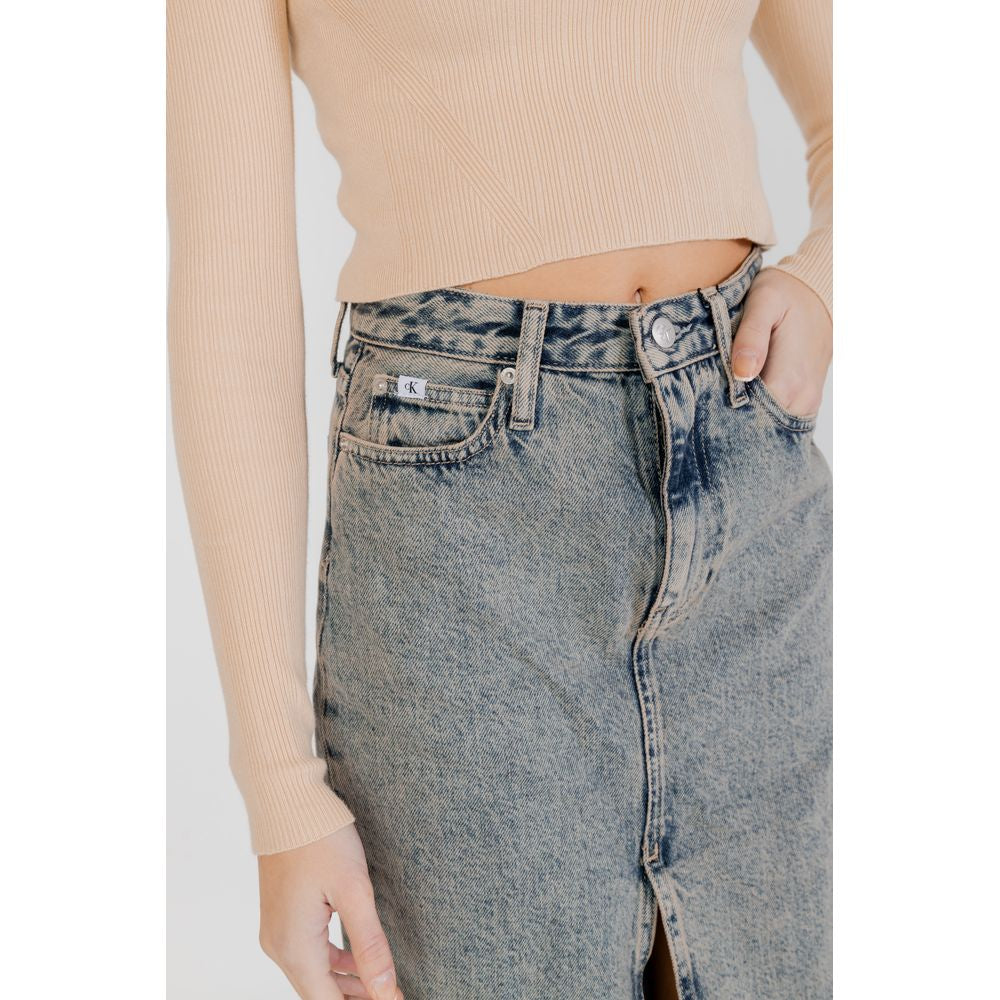 Calvin Klein Jeans Blue Cotton Skirt Calvin Klein Jeans