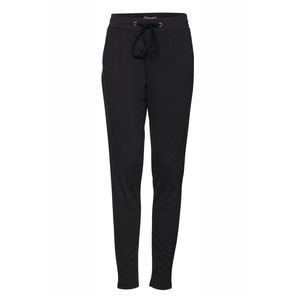 ICHI Black Polyester Pant ICHI