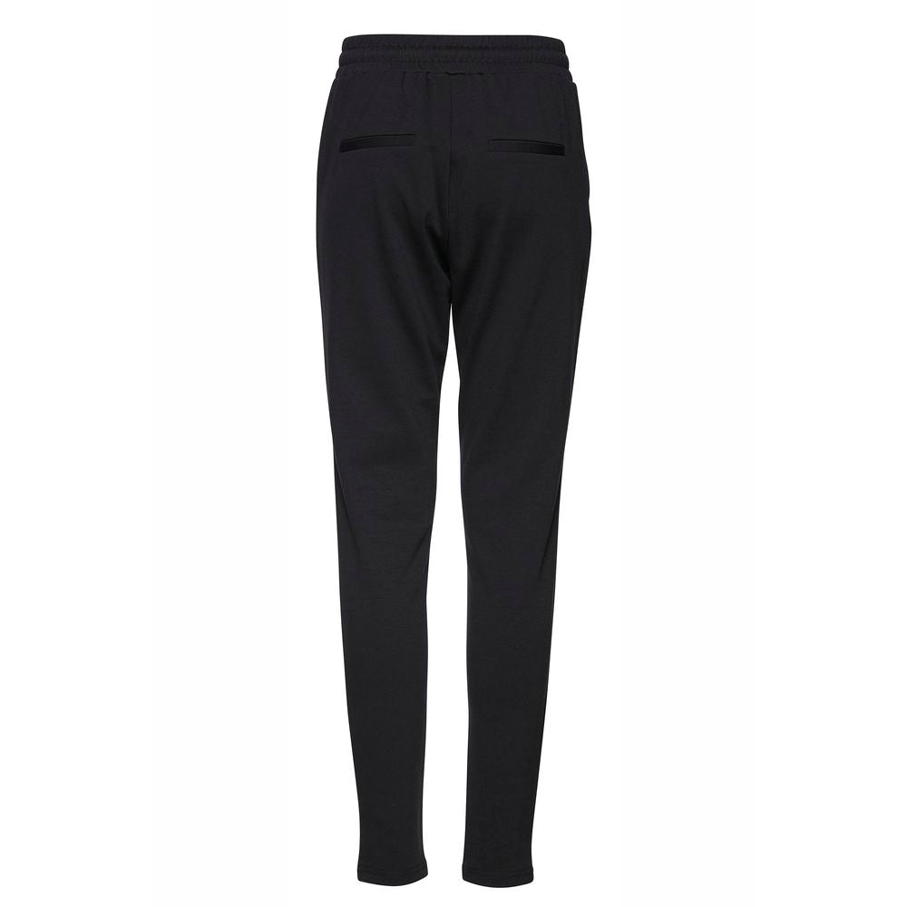 ICHI Black Polyester Pant ICHI