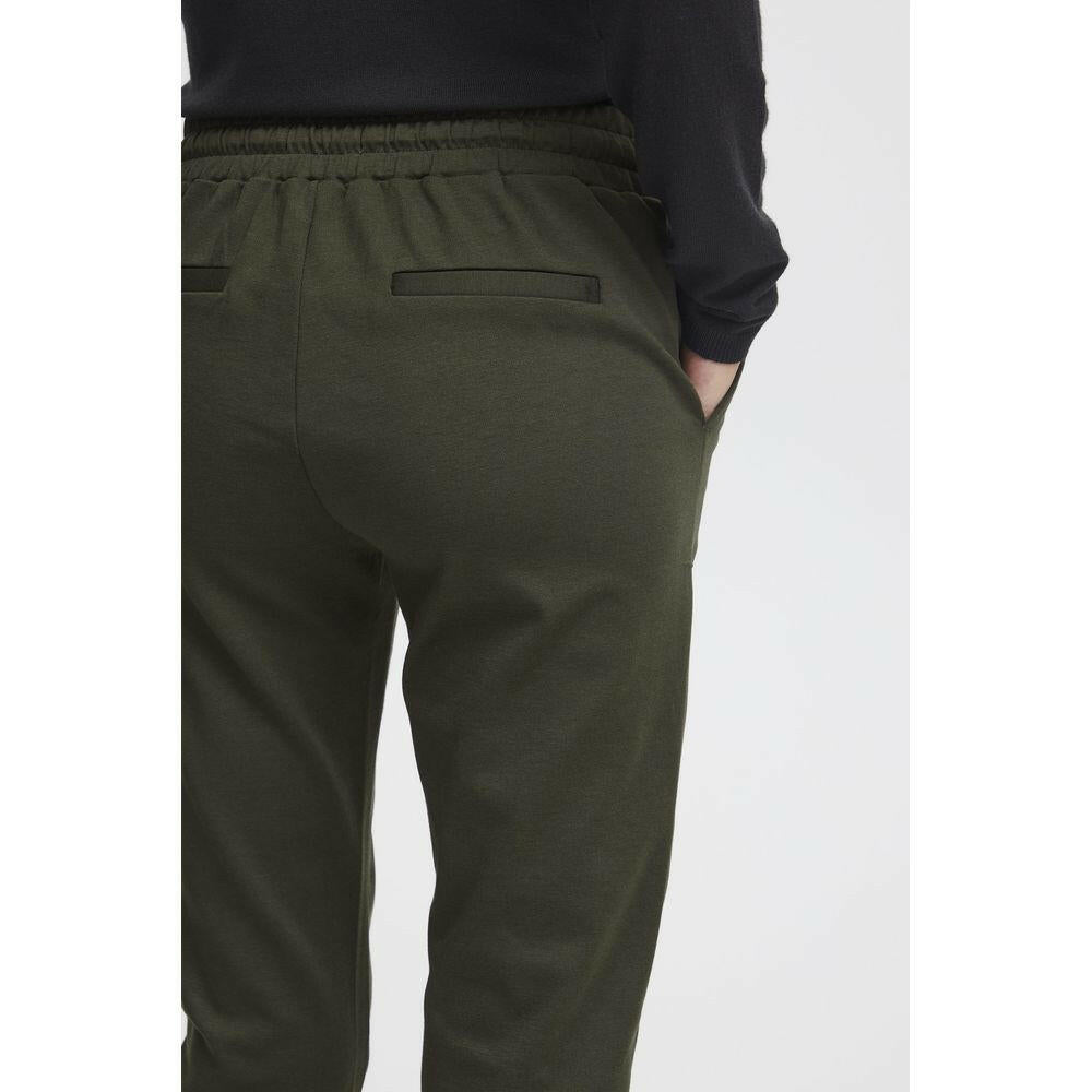 ICHI Green Polyester Pant ICHI