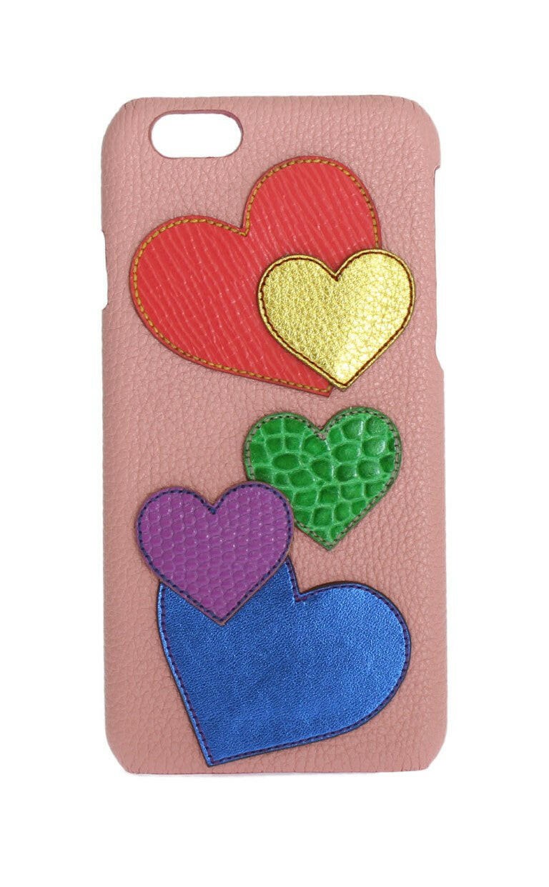 Dolce & Gabbana Pink Leather Heart Phone Cover.