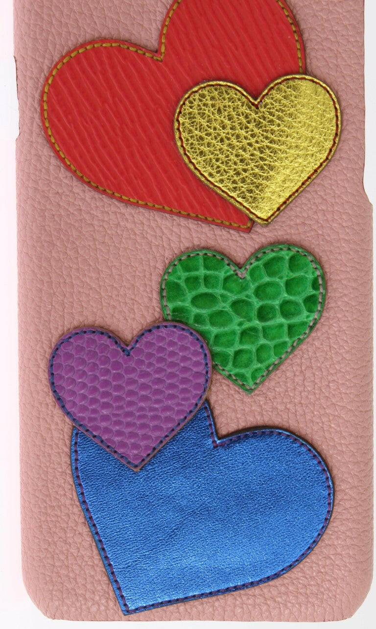 Dolce & Gabbana Pink Leather Heart Phone Cover.