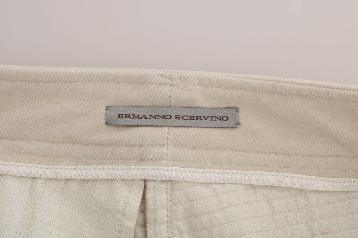 Ermanno Scervino Beige Slim Jeans Corduroy Skinny Pants.