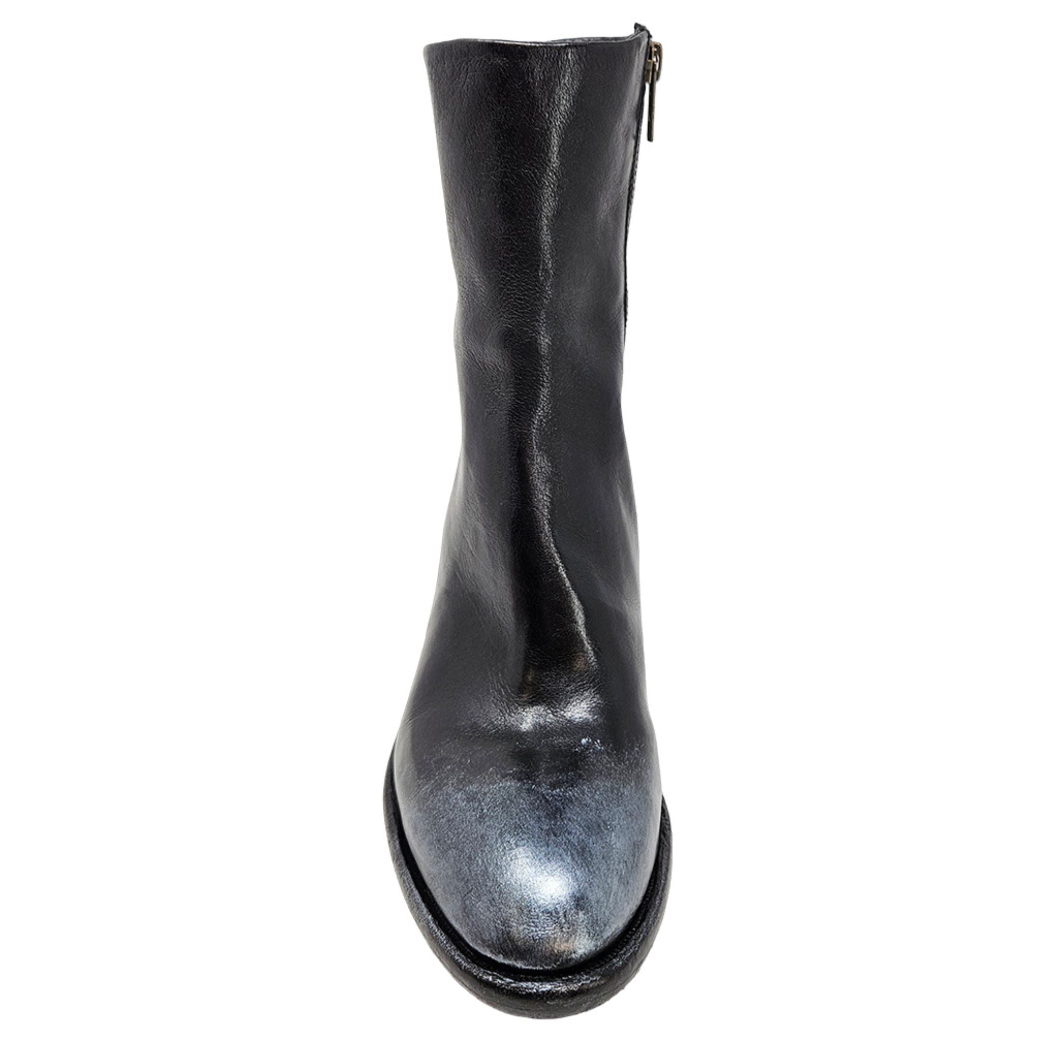 Black Hand Rubbed Ankle Boot