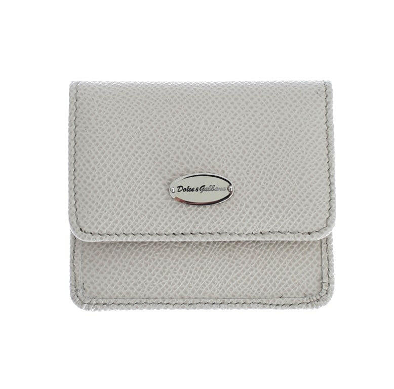 Dolce & Gabbana White Dauphine Leather Case Wallet.