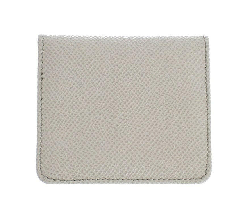 Dolce & Gabbana White Dauphine Leather Case Wallet.