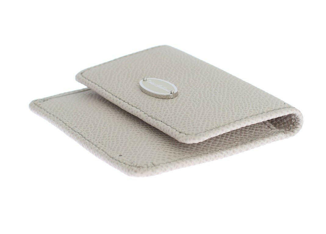 Dolce & Gabbana White Dauphine Leather Case Wallet.