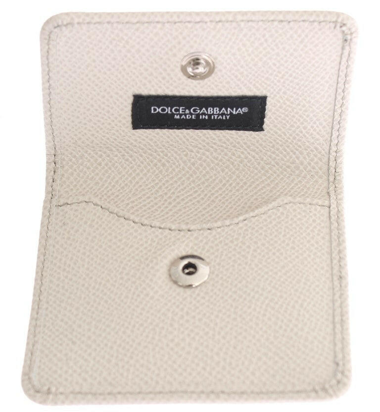 Dolce & Gabbana White Dauphine Leather Case Wallet.
