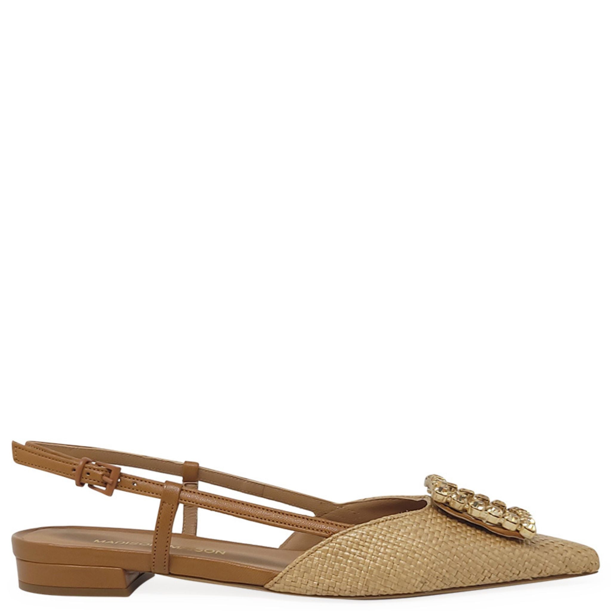 Beige Sling Back Flat