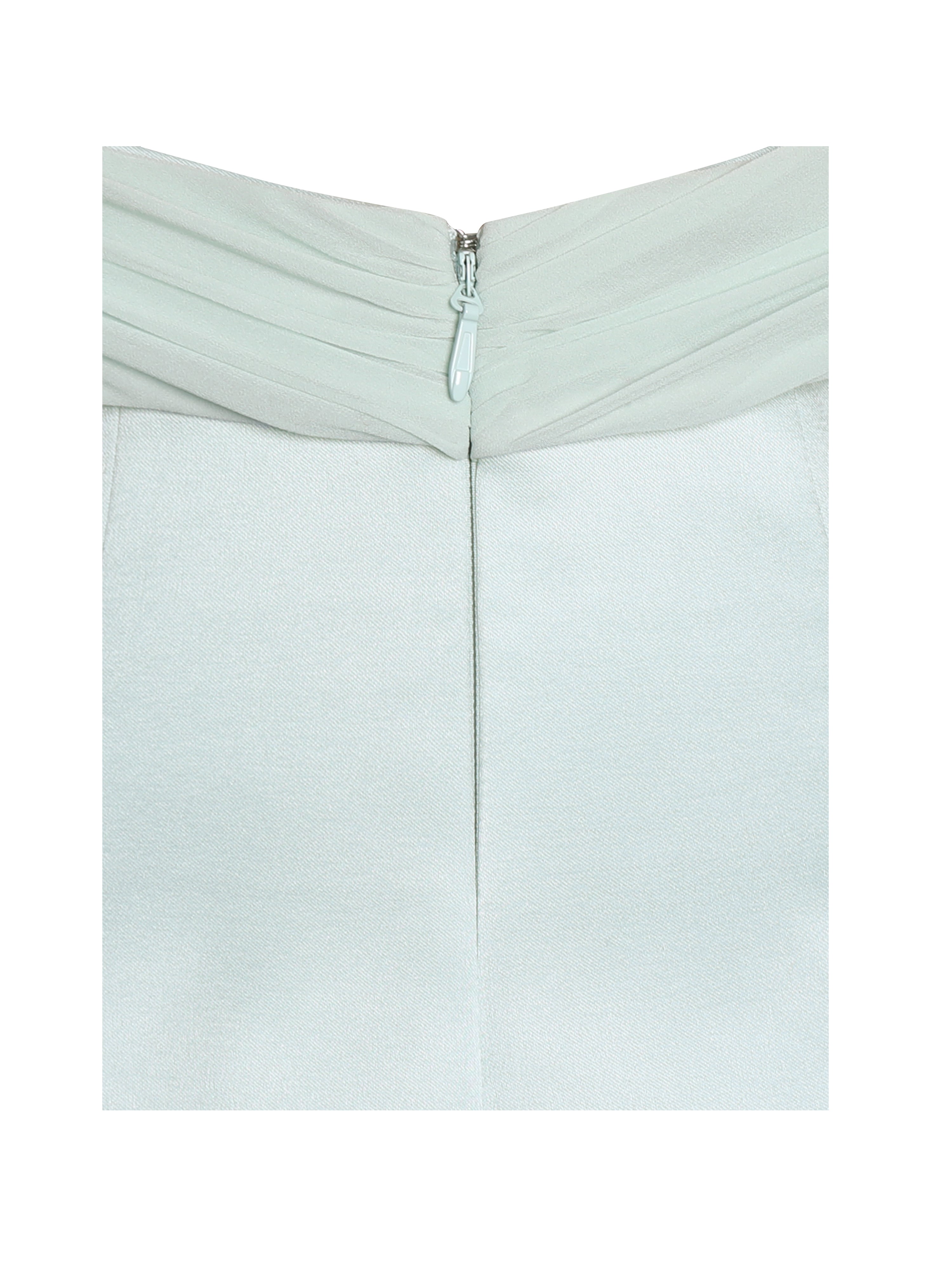 Zafrina Light Cyan Halter Off-shoulder Backless Mini Dress