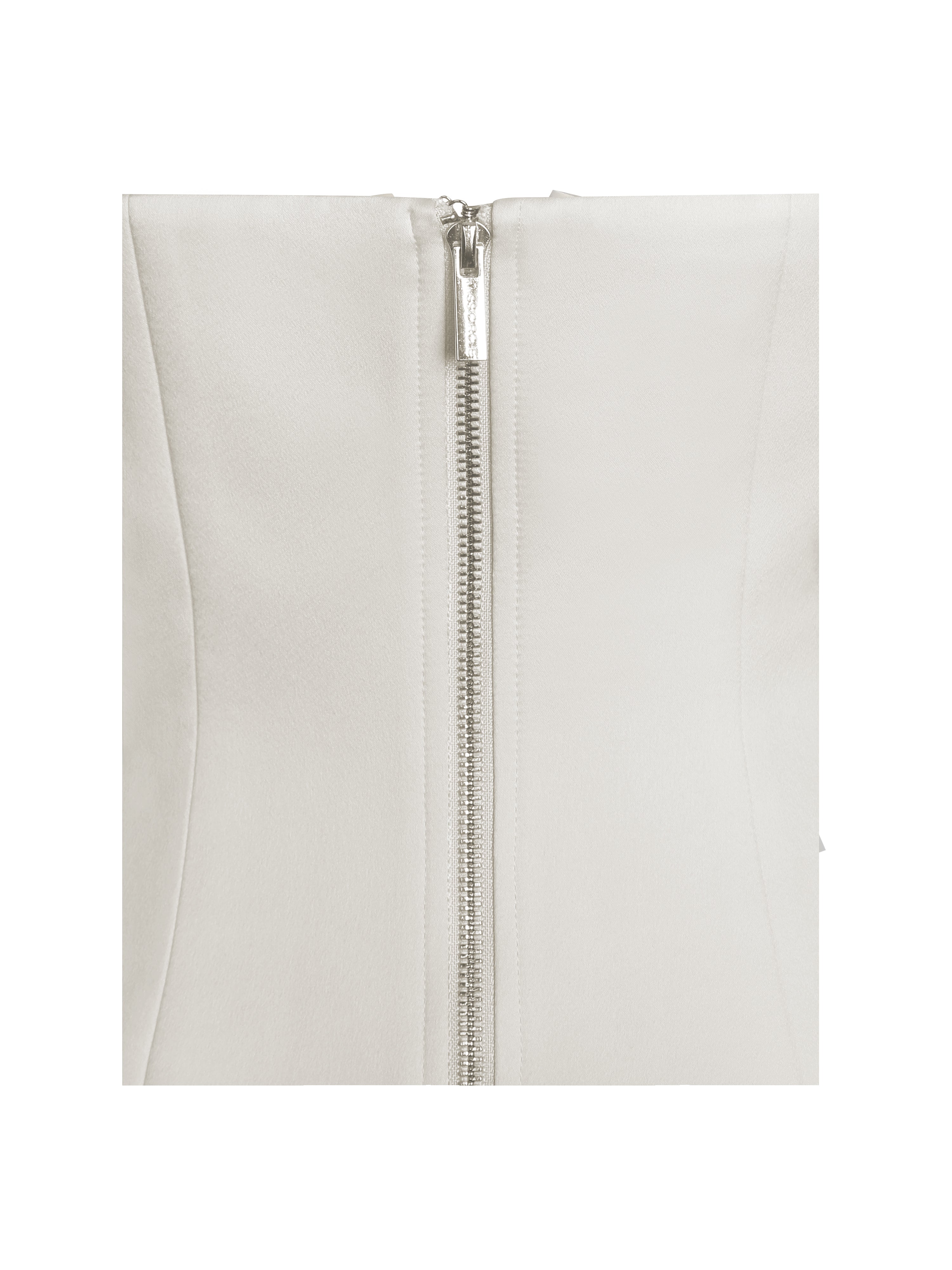 Yani Ivory Asymmetrical Lapel Sleeveless Peplum Top