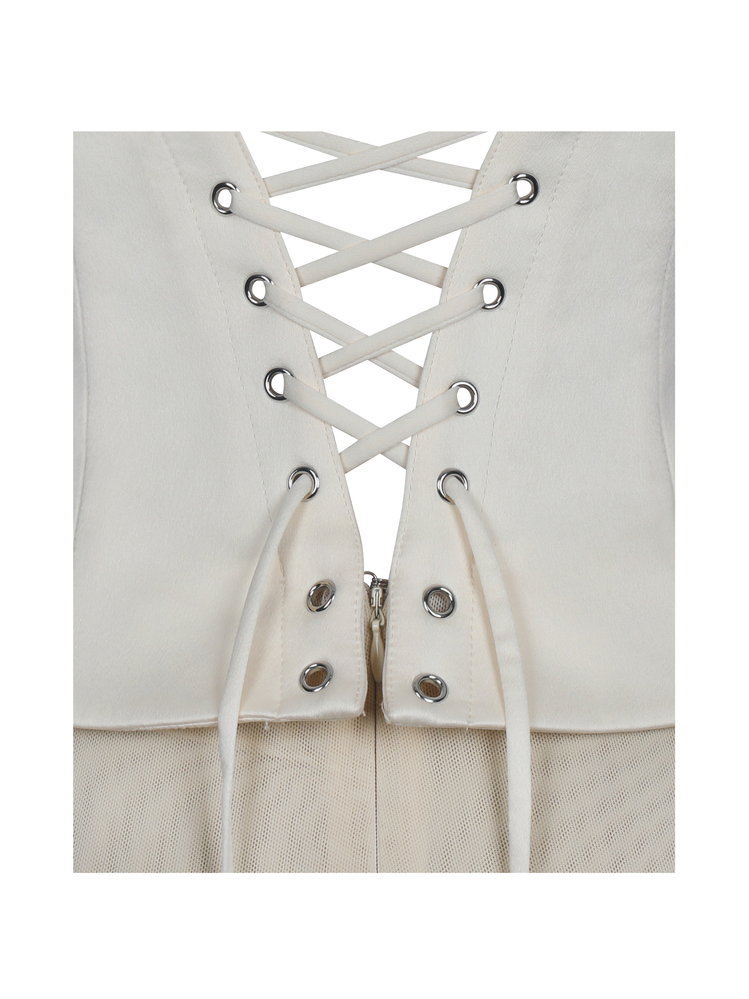 Adelina Butter Yellow Peplum Mermaid Gown with Lace-up Back