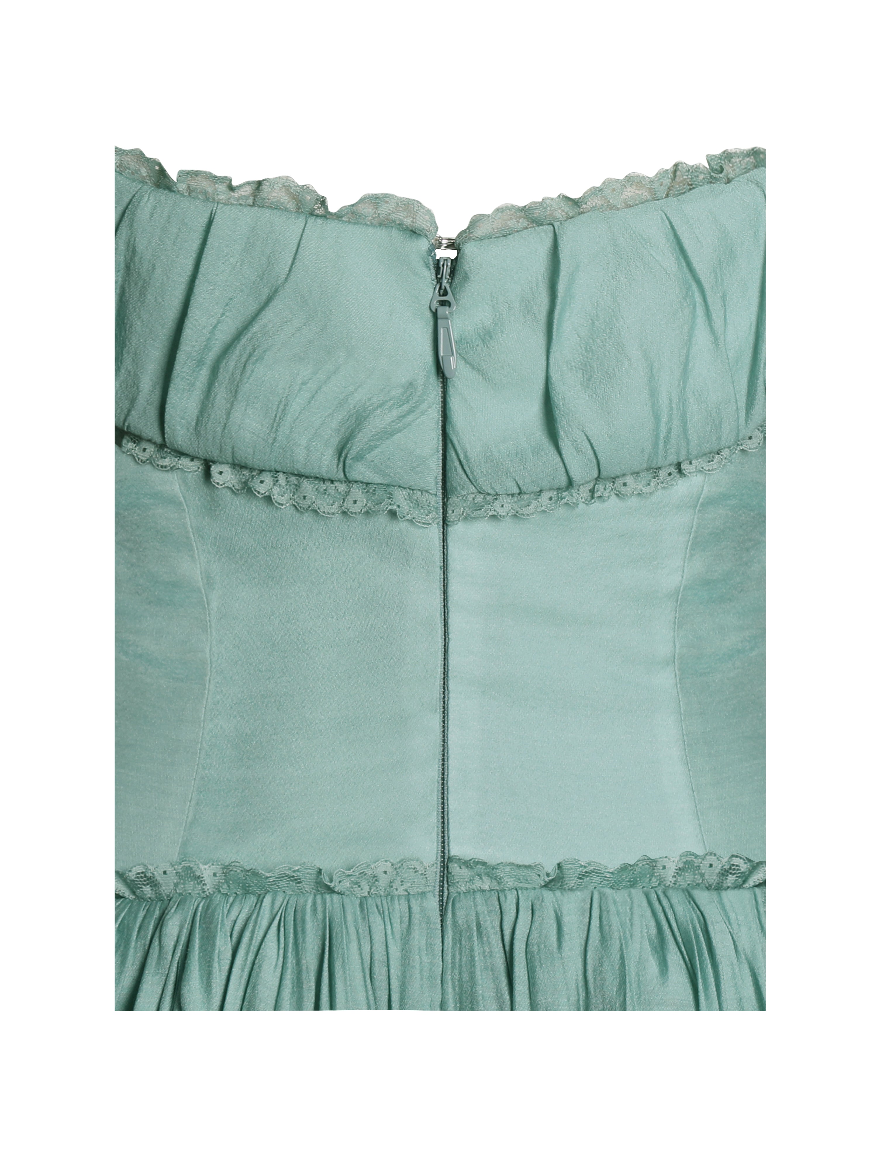 Xavy Teal Green Off Shoulder Corset Midi Dress