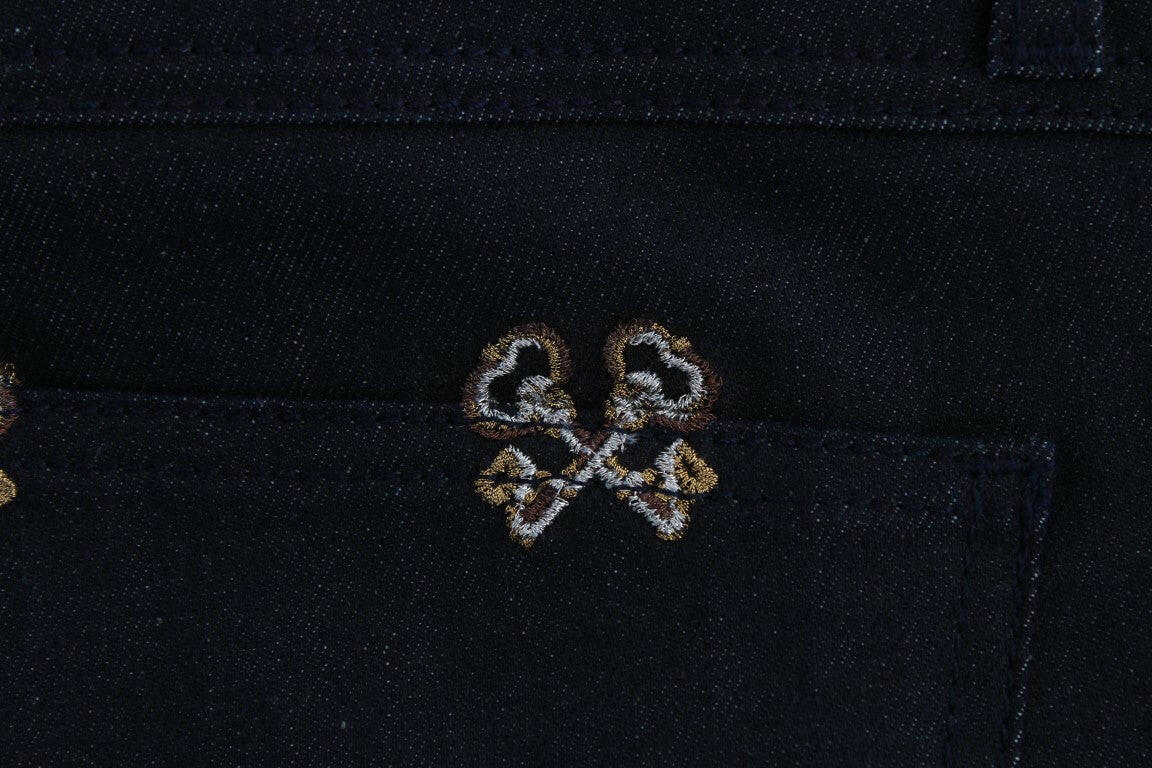 Dolce & Gabbana Blue Key Embroidered Slim Fit KATE Jeans.