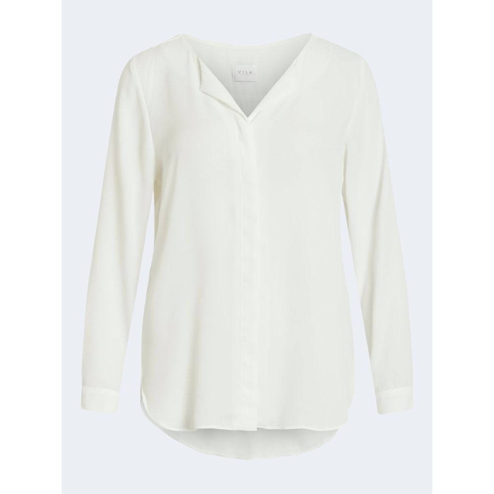 Vila Clothes Cream Polyester Shirt Vila Clothes