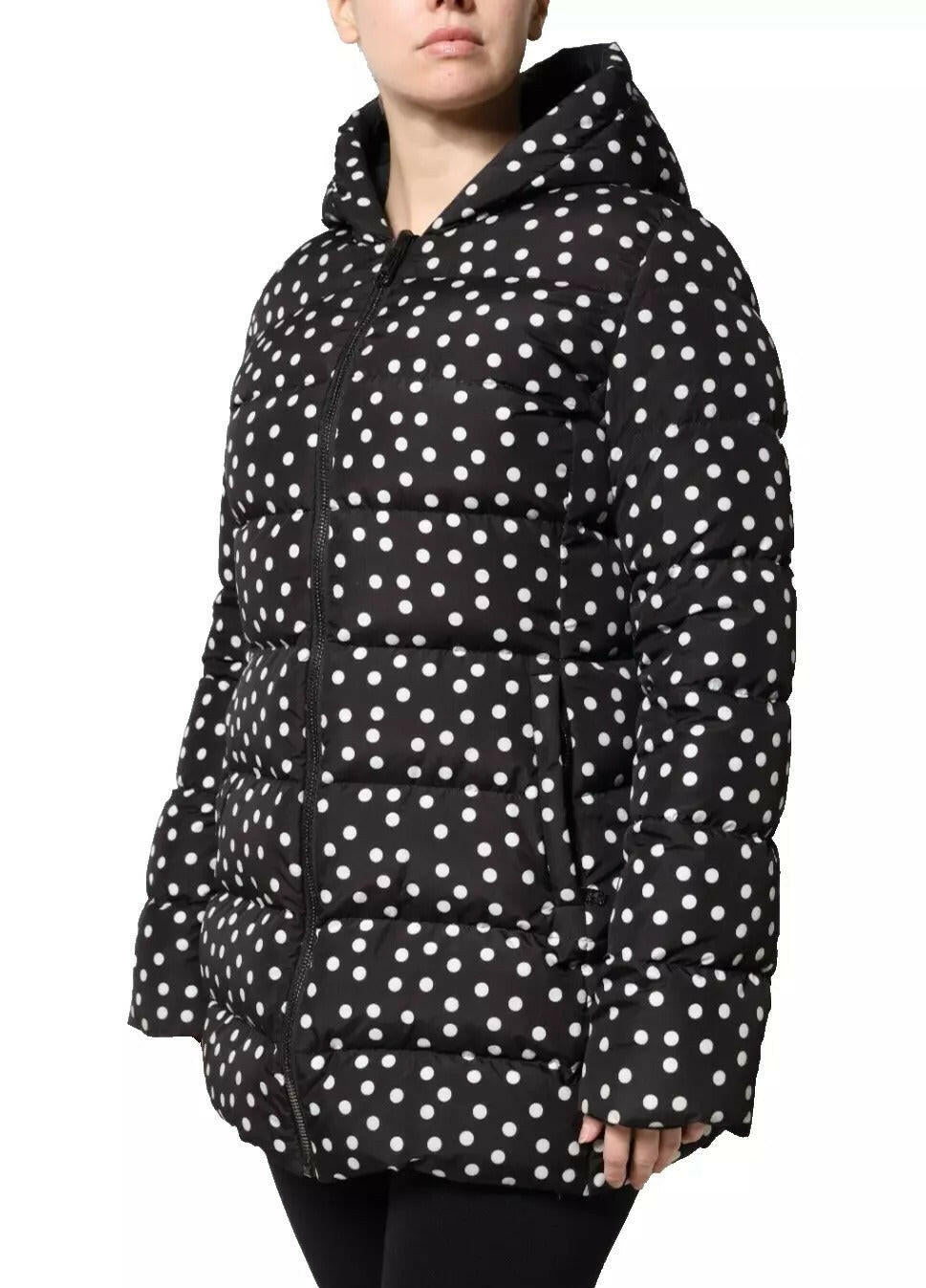 Dolce & Gabbana Black Polyester Hooded Reversible Jacket.