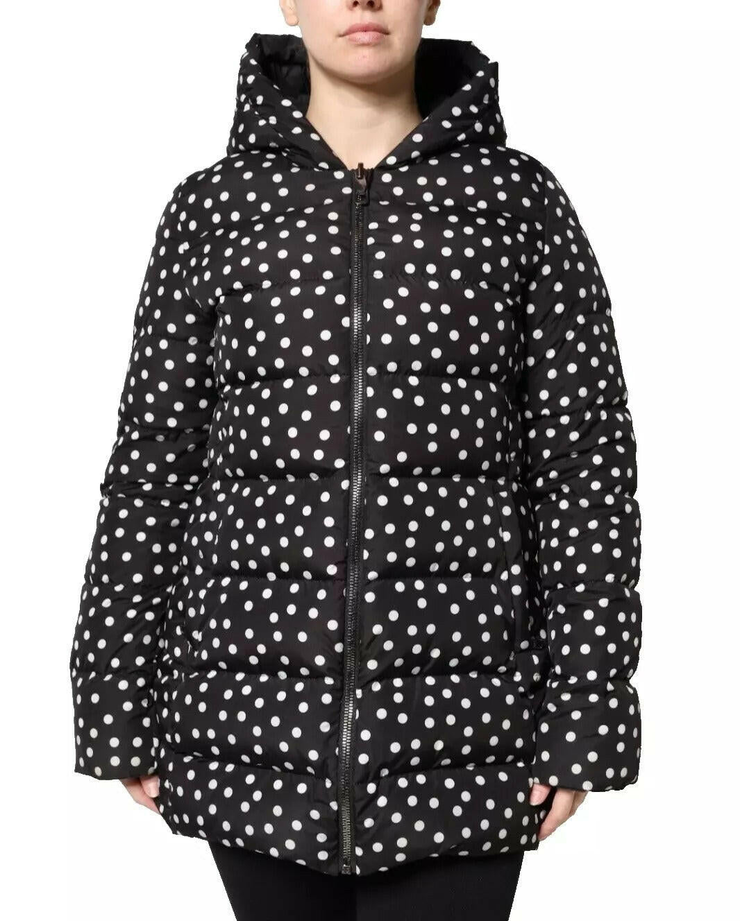 Dolce & Gabbana Black Polyester Hooded Reversible Jacket.