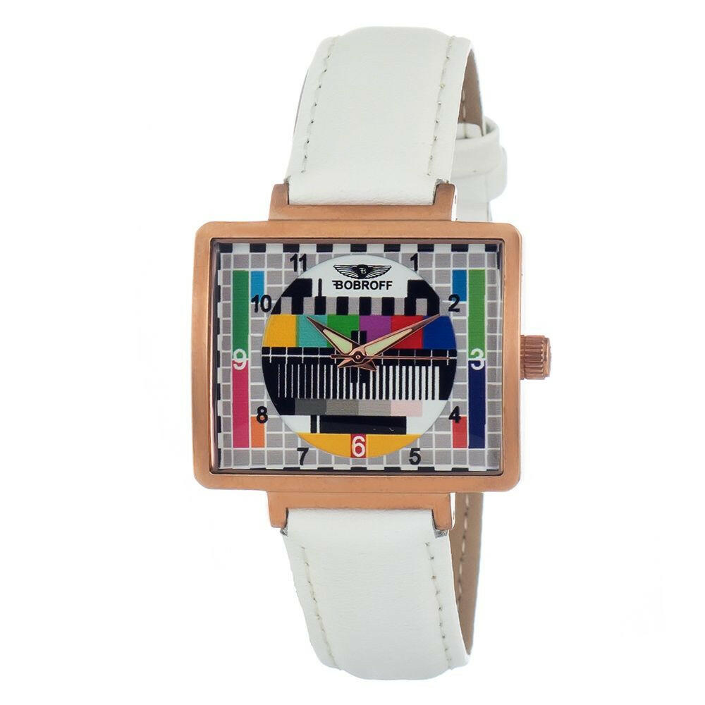 Bobroff White Leather Watch Bobroff