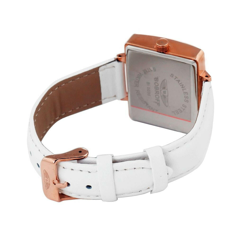 Bobroff White Leather Watch Bobroff