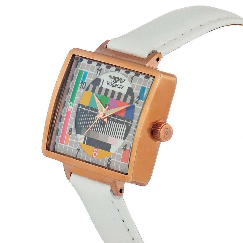 Bobroff White Leather Watch Bobroff