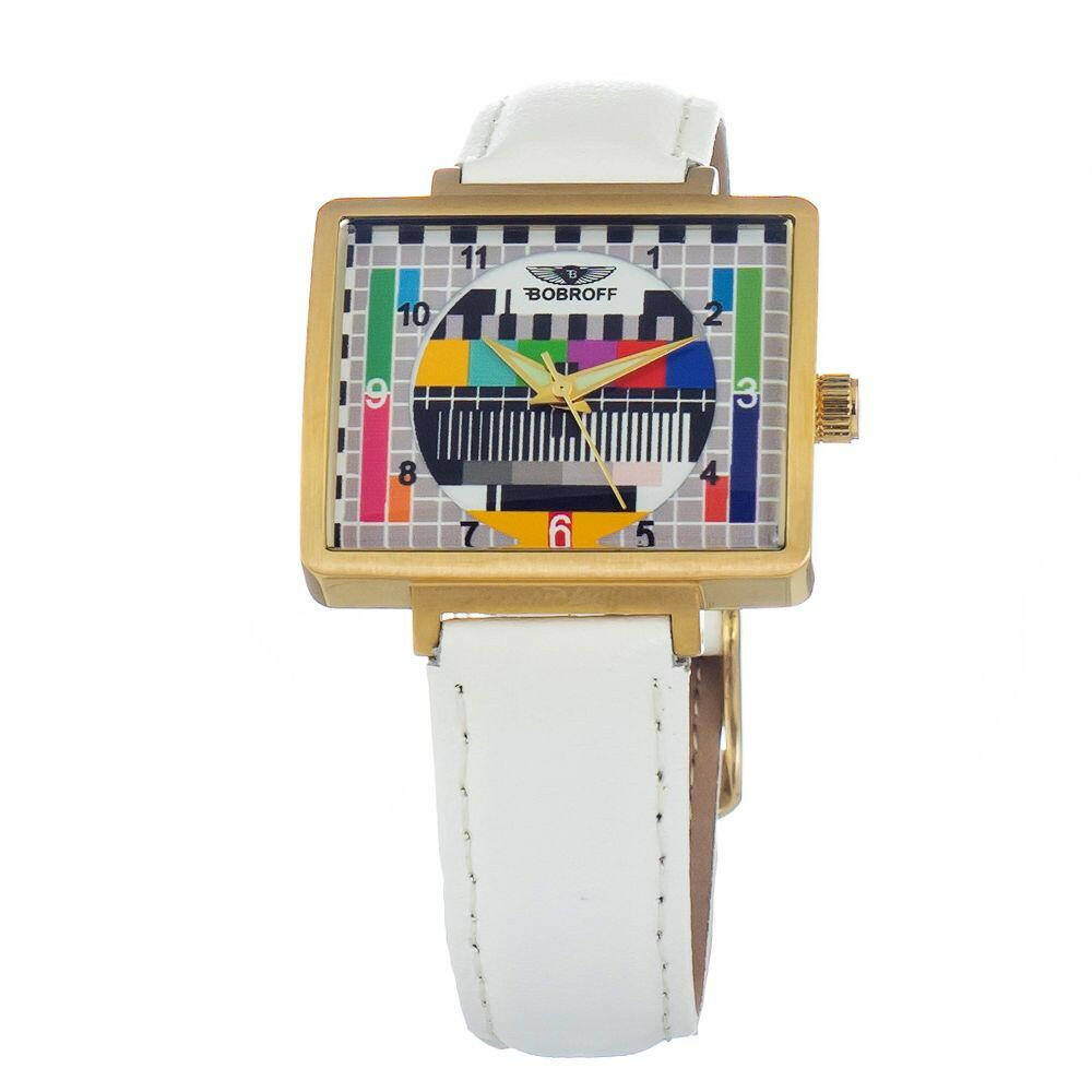 Bobroff White Leather Watch Bobroff