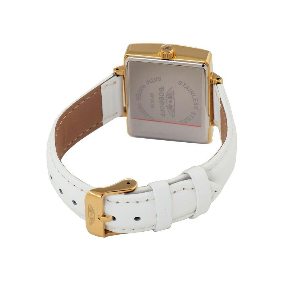 Bobroff White Leather Watch Bobroff