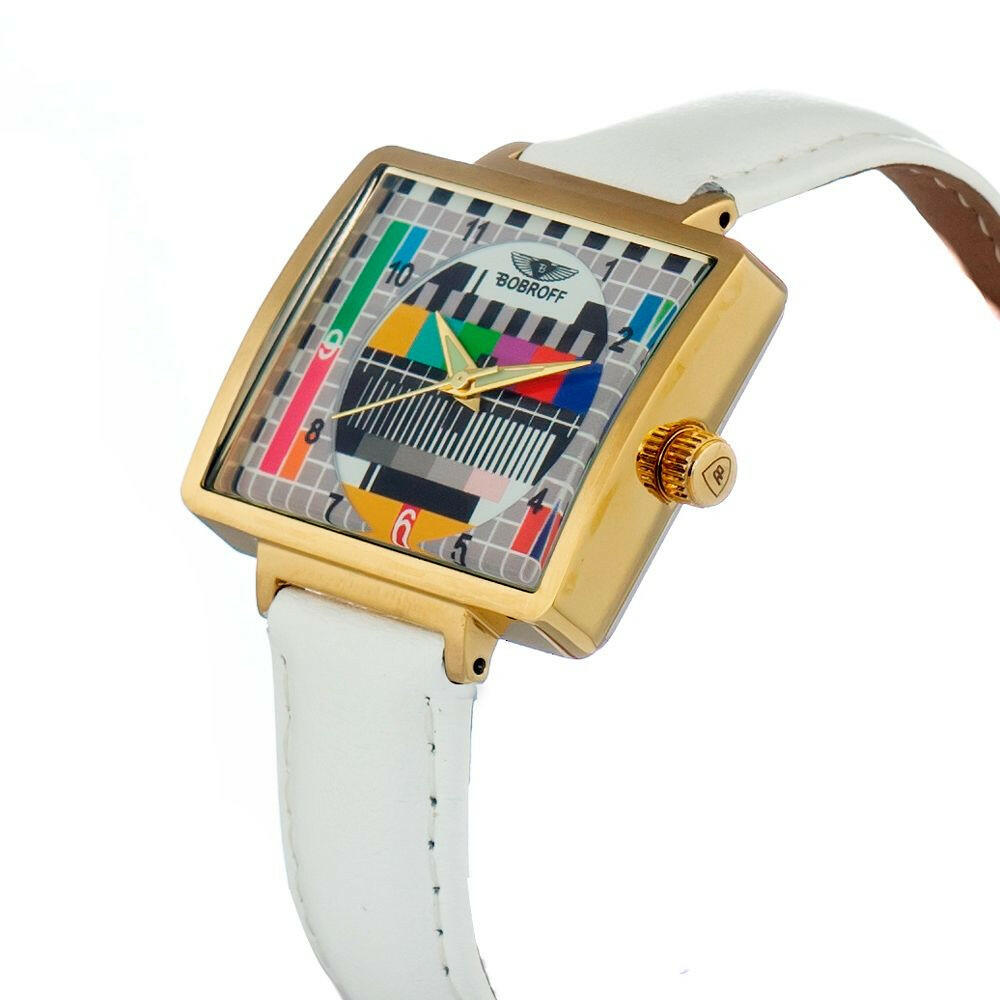 Bobroff White Leather Watch Bobroff